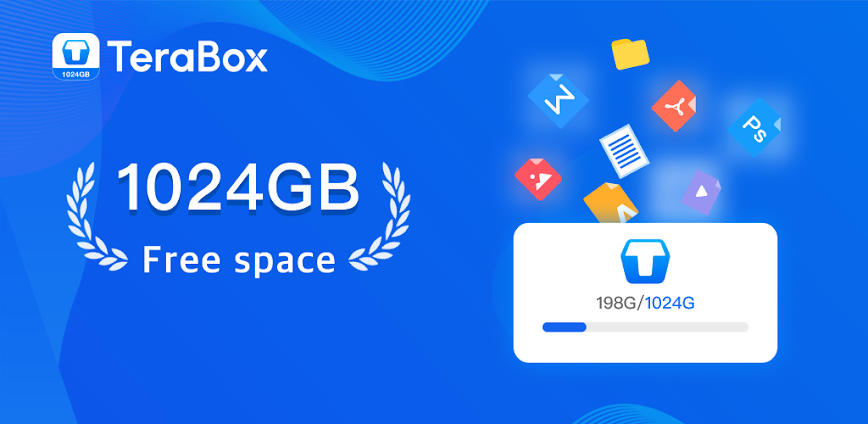 TeraBox: 1TB Cloud & AI Space background