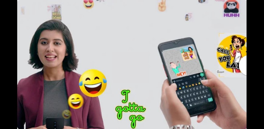 Bobble AI Keyboard Font,Emojis background